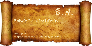 Babák Alvián névjegykártya